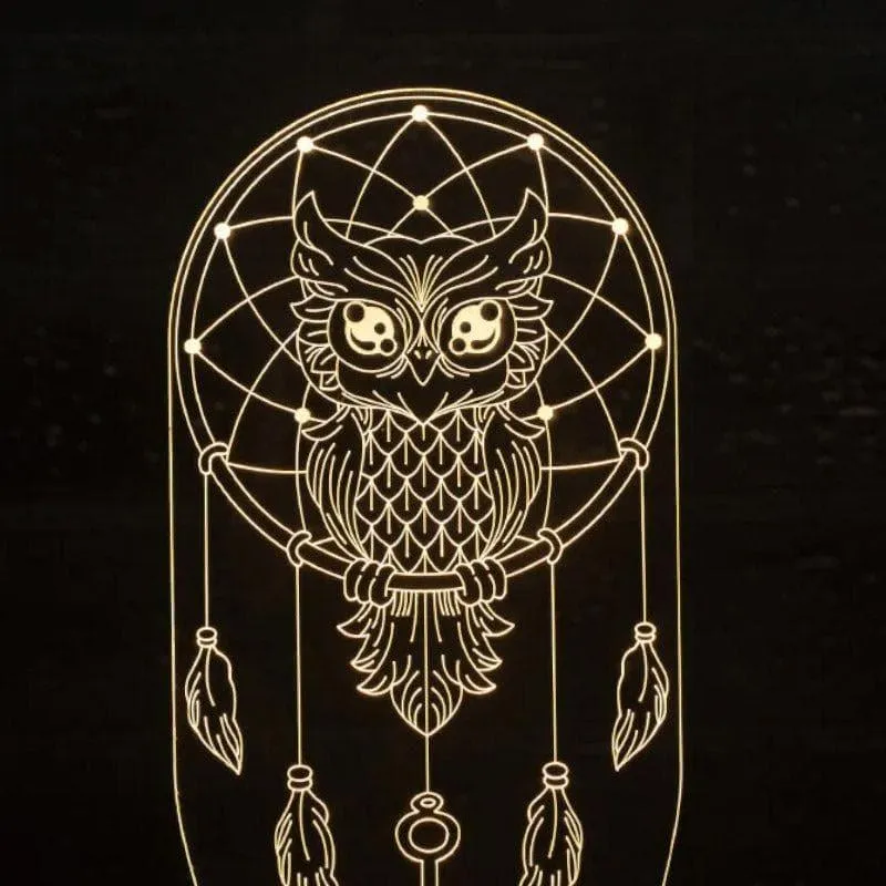 Owlery Dream LED Acrylic Table Lamp - Multicolor media 3
