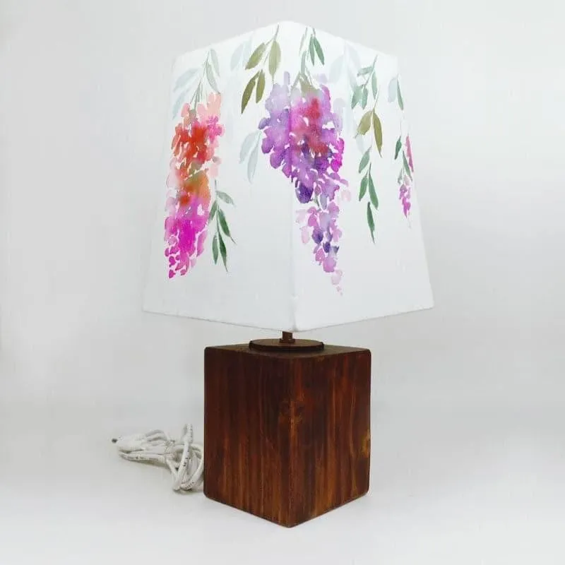 Lush Cascade Handpainted Fabric Table Lamp - Multicolor media 5