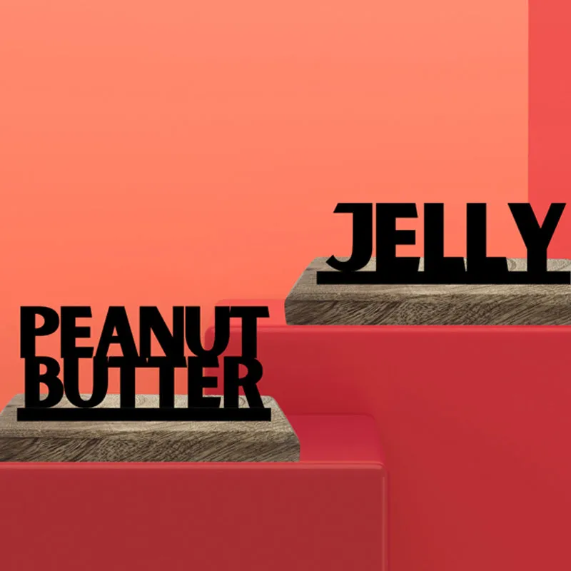 PB & J Typography Showpiece - Set Of Two media 3