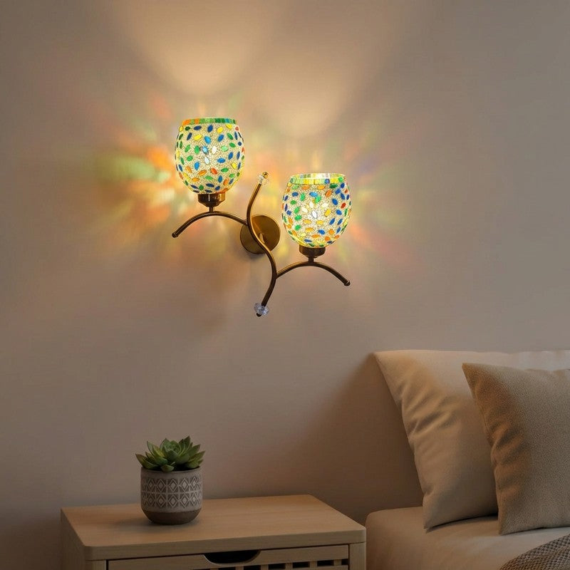 Lumora Twin Glass Wall Lamp - Multicolor