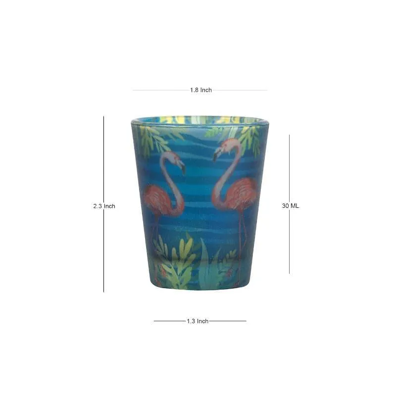 Flamingo Shore Frosted Shot Glass (30 ml) - Set Of Four media 3