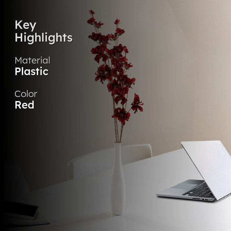 Petal Essence (Red) Premium Artificial Flowers - Set Of Two media 2