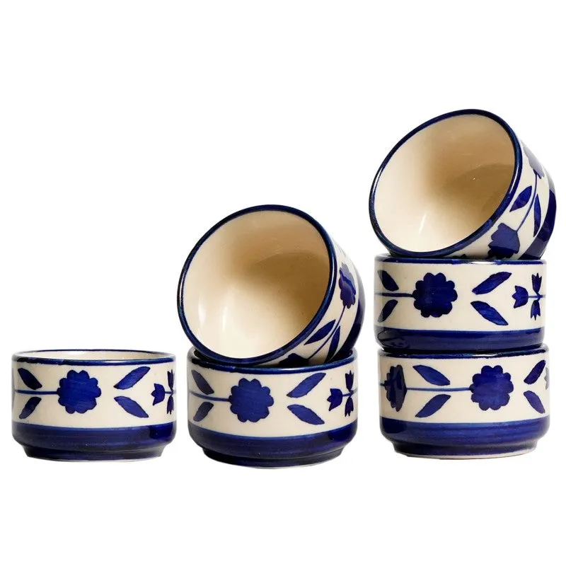 Culinova Ceramic Dip Bowls (Blue,White ,40 mL Each) - Set Of Six media 3