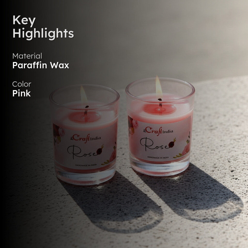 Seema Rose Scented Candle - Set Of Two media 2