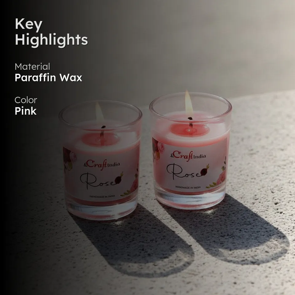 Seema Rose Scented Candle - Set Of Two media 2