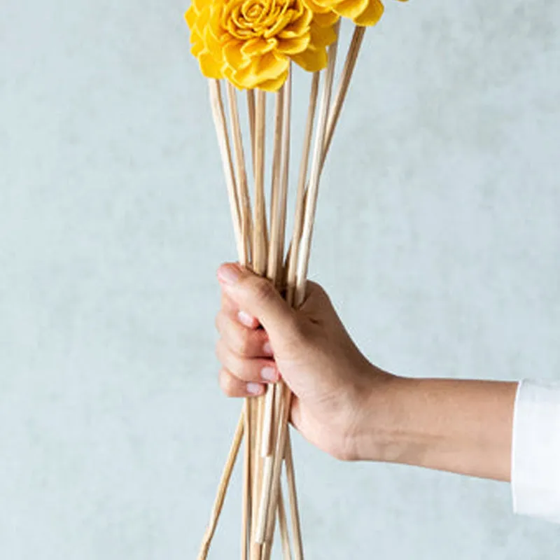 Muskan Sola Wood Rose Flower Stick (Yellow) - Set Of Ten media 5
