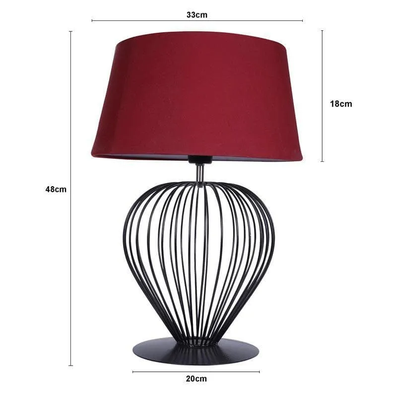 Emara Fabric Table Lamp - Red,Black media 5