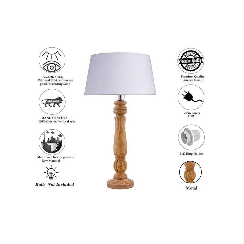 Rustic Elegance Fabric Table Lamp - White media 7