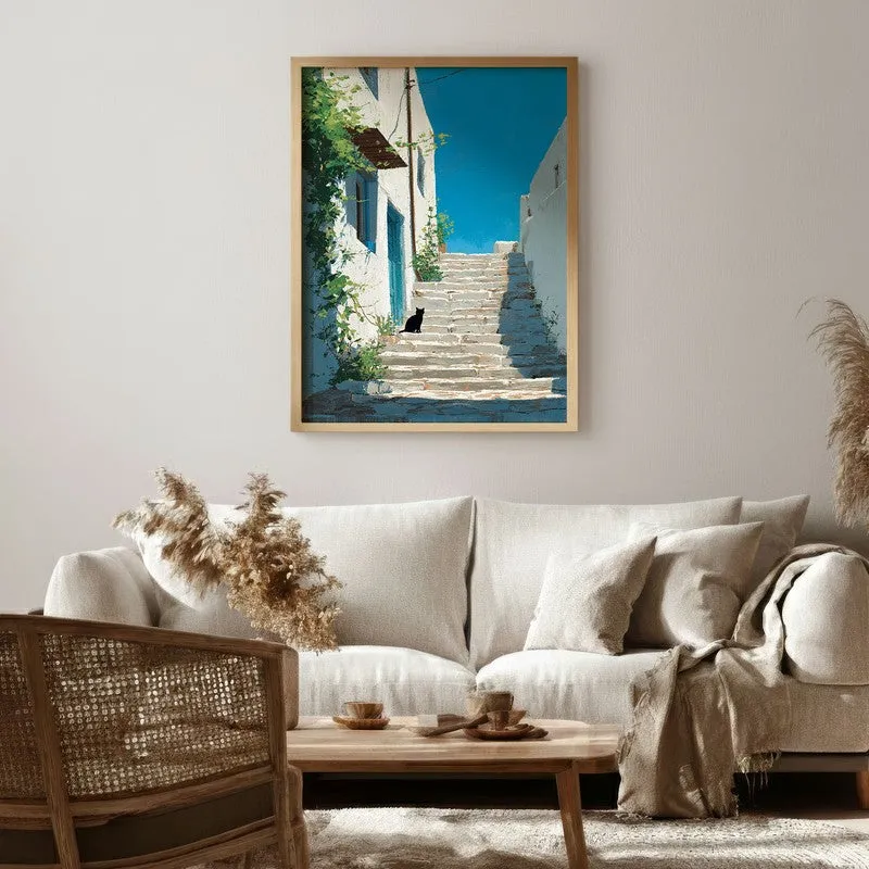 Scenic Walk Canvas Wall Painting - Brown Frame media 1