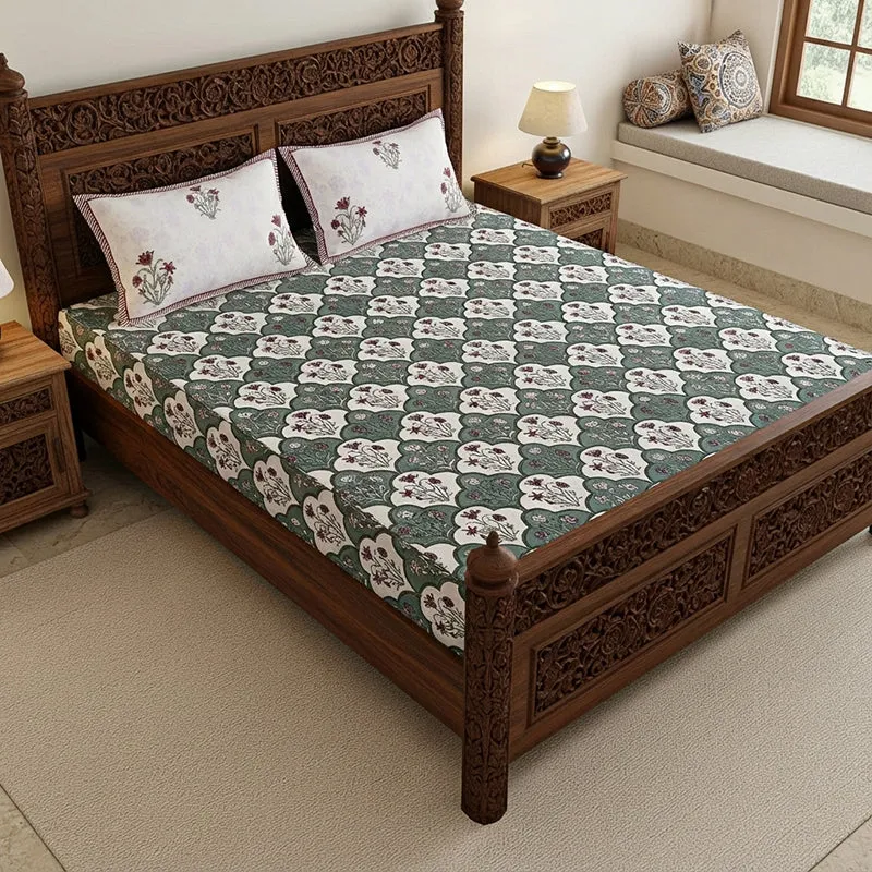 Rupa Cotton Bedsheet (Grey) - 180 TC media 1