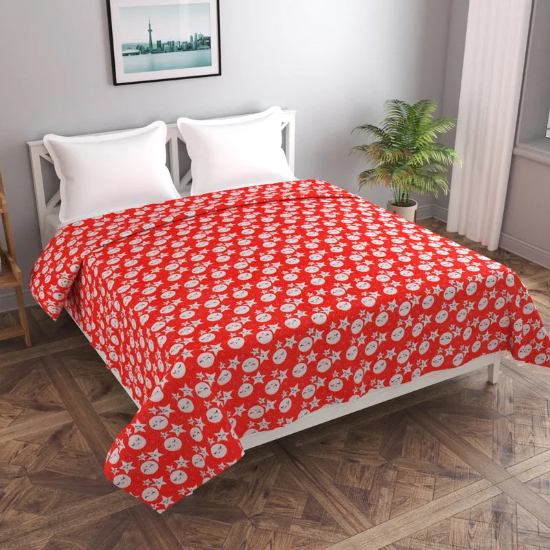 Moonglow Flannel Duvet Cover (Red) - 190 GSM media 1