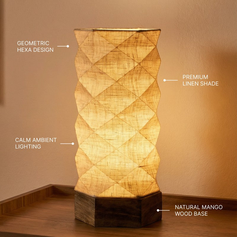 Fig Living Lumi Hexa Cotton Table Lamp - Beige media 10