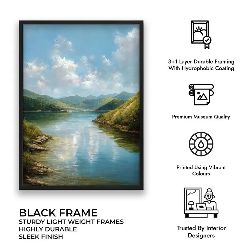 Calm Beneath the Clouds Archival Paper Wall Painting With Black Frame media 7