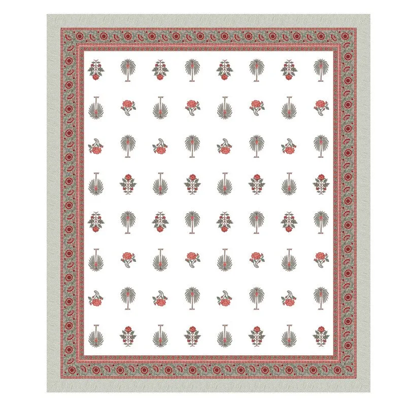 Ethnic Calm Cotton Bedsheet (Rust,White) - 120 TC media 5