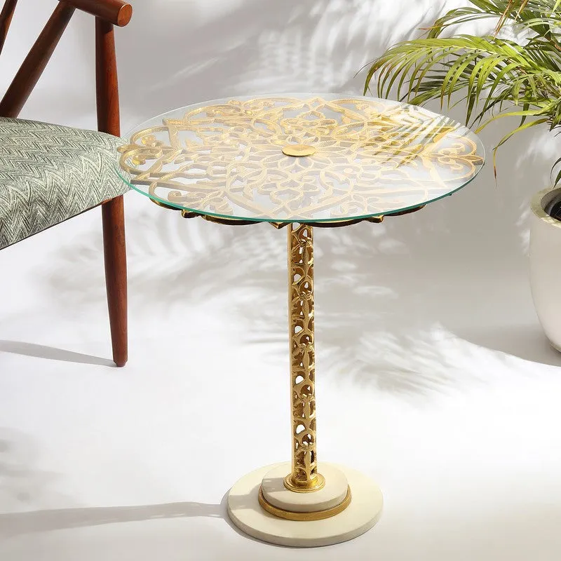 Oakly Glass,Cast Aluminium Side & Bedside Tables media 3