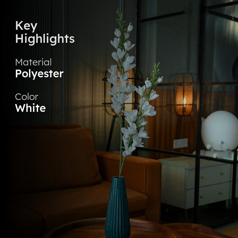 Faux Everlasting Orchid Flower Stick - Light Blue media 2