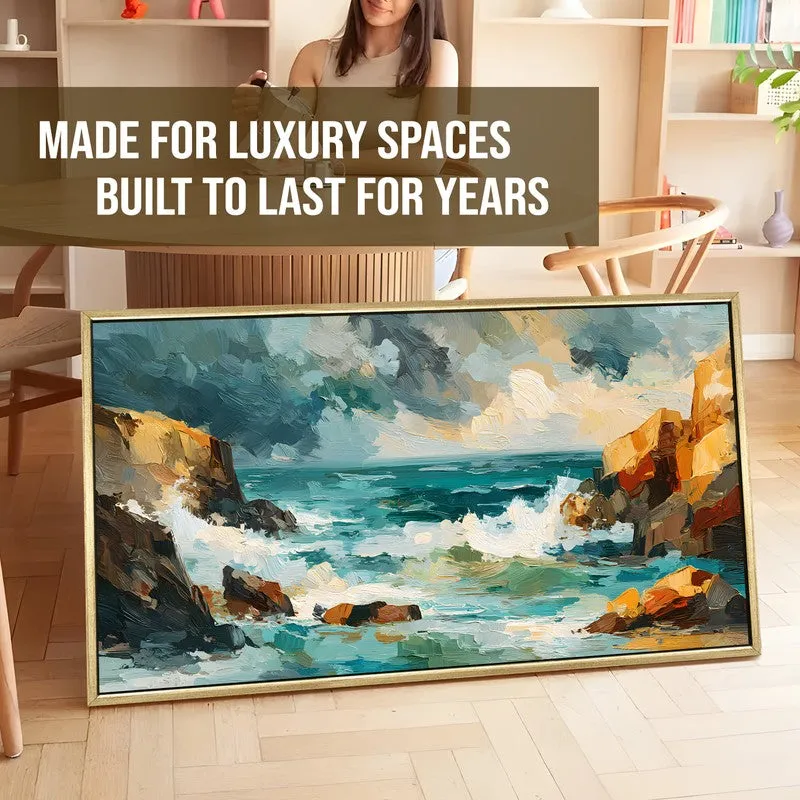 Coastal Surge Canvas Wall Painting With Frame media 5