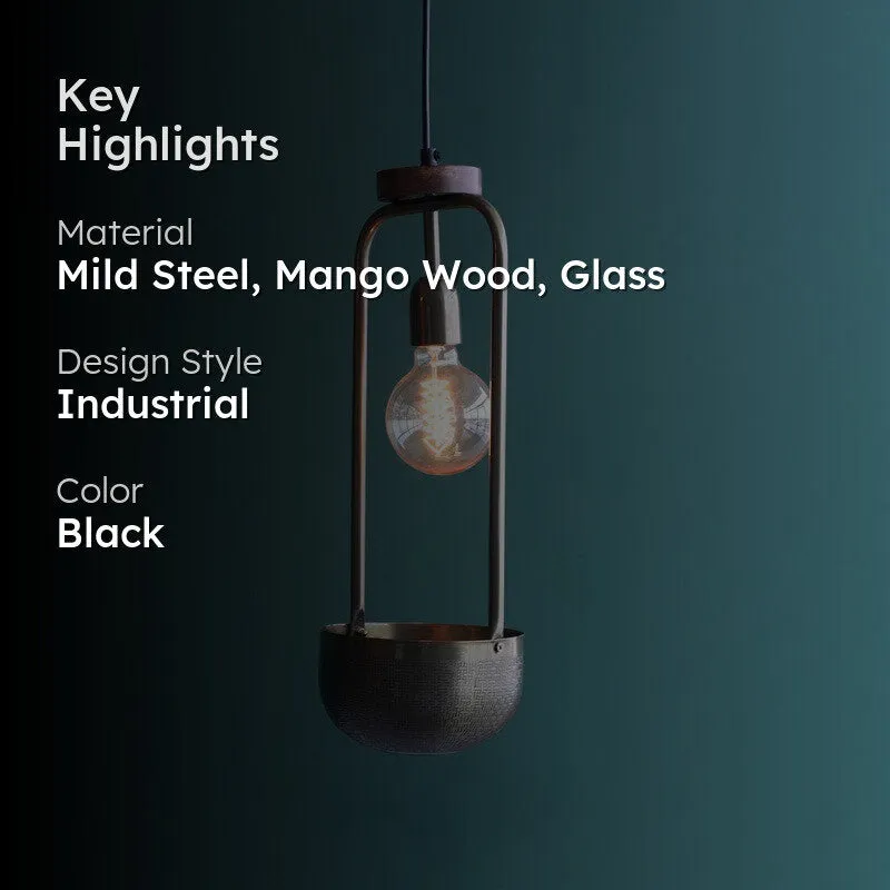 Orange Tree Esna Tall Steel Ceiling Lamp Wit Bowl media 2