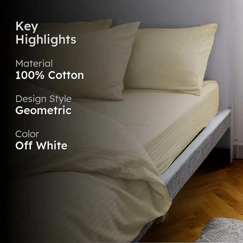 Stripe Charm Cotton Pillow Cover (Ivory) - Set Of Two media 2