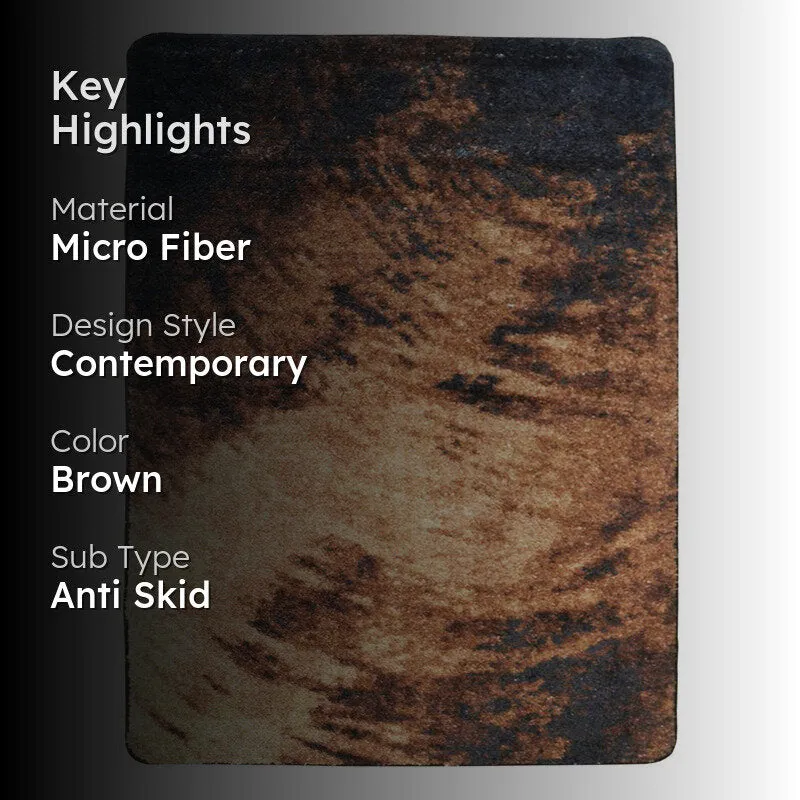Veyric Abstract Micro Fiber Area Rug - Brown media 2