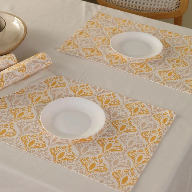 Yellow Prism Weave Canvas Table Mats - Set Of Six media 8