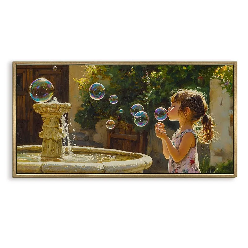 Sunlit Play Canvas Wall Painting With Frame media 3