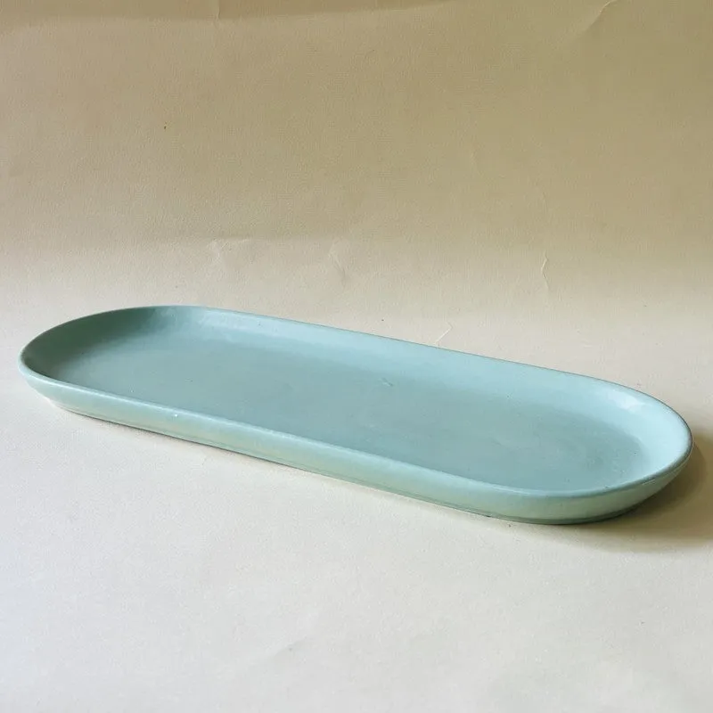 Oval Ceramic Platter - Green media 5