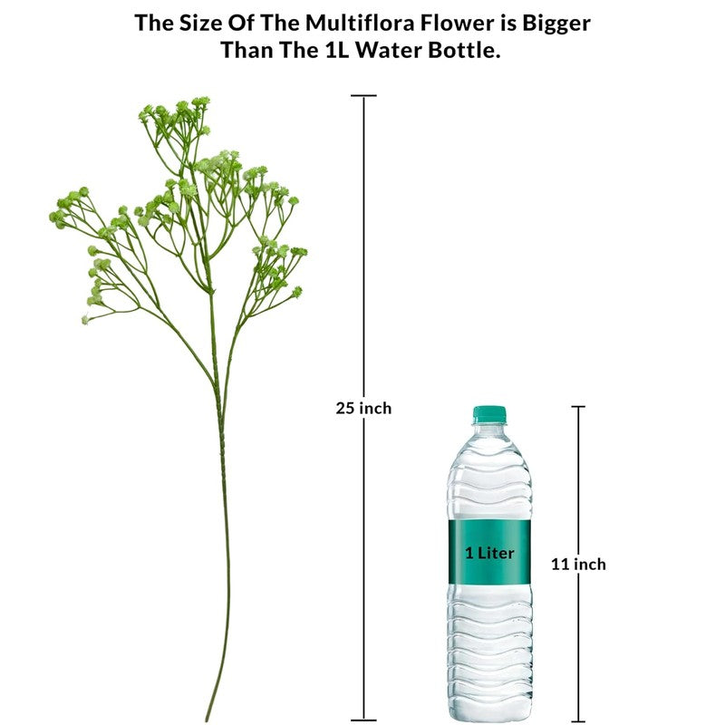 Baby's Breath Plastic Gypsophila Artificial Flower (Green) - Set Of Three media 7