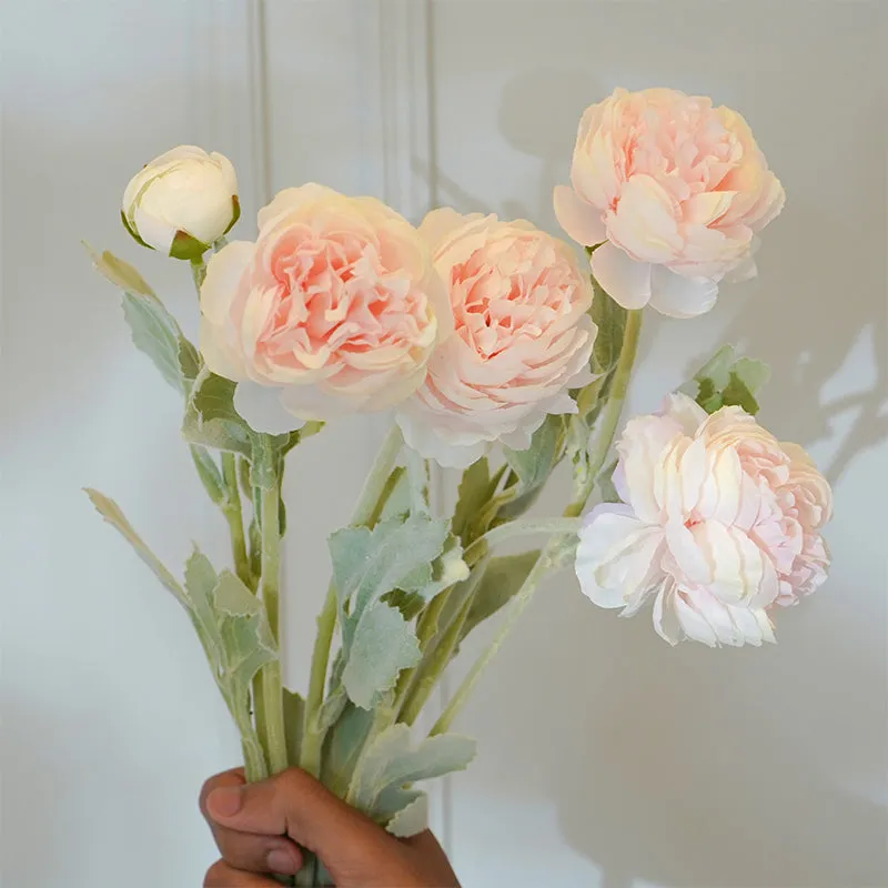 Faux Light Pink Peony Flower Stick (20 CM) - Set Of Two media 3