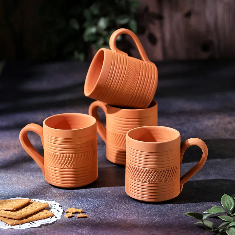 Srinda Terracotta Coffee Mug (250 mL Each) - Set of Four media 4