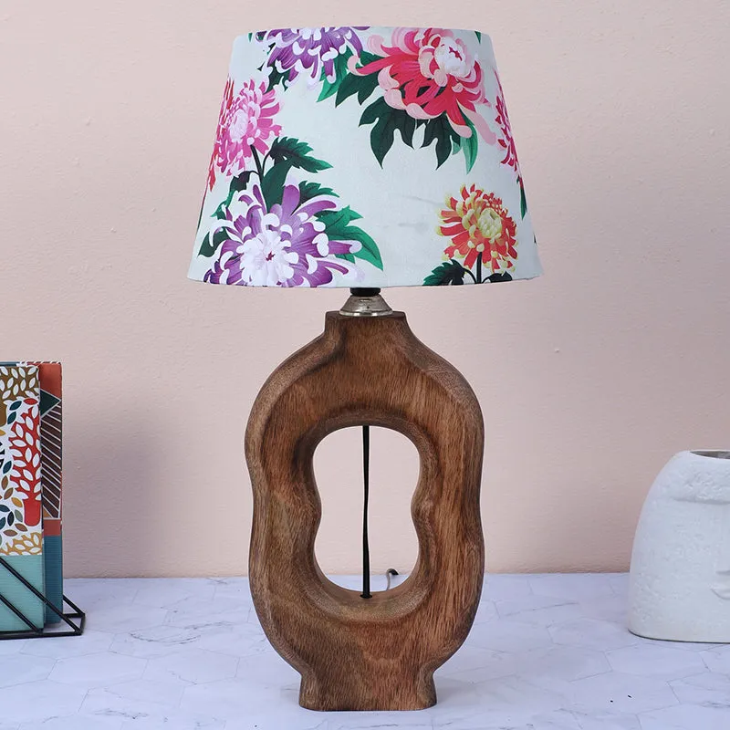 Miyabi Hewn Printed Mango Wood Table Lamp - Multicolor media 2