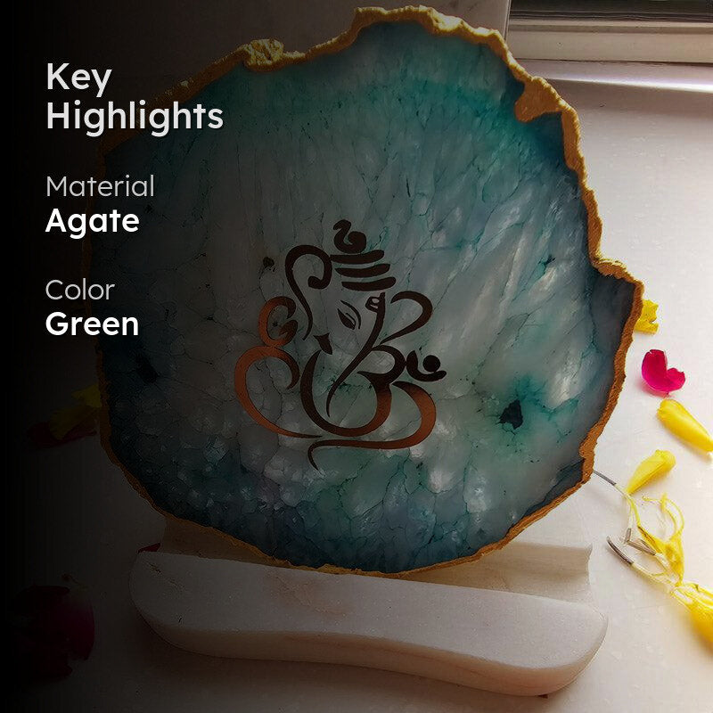 Festive Ganesha Tealight Candle Holder - Green media 2