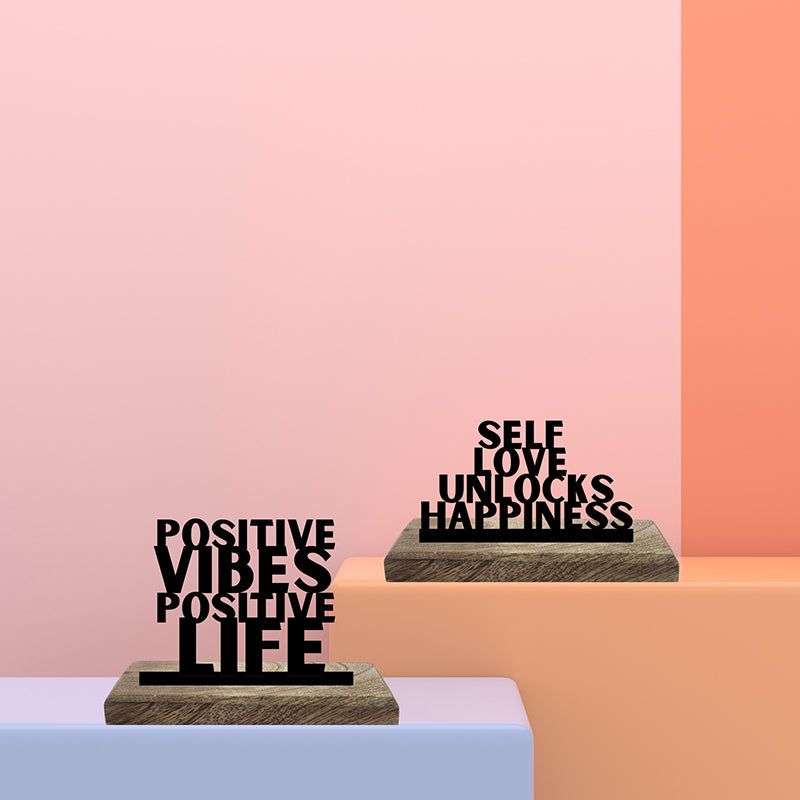 Positive Vibes Showpiece - Set Of Two