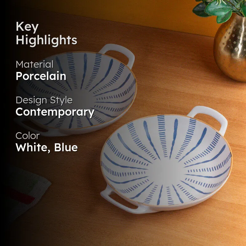 Azure Shell Porcelain Platter - Set Of Two media 2