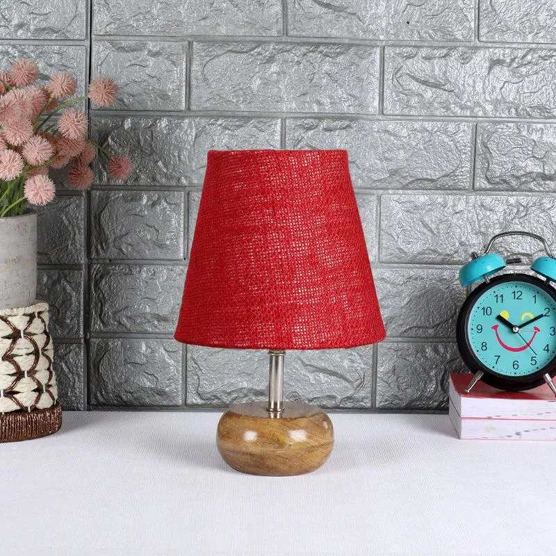Astrova Jute Table Lamp - Maroon,Brown media 3