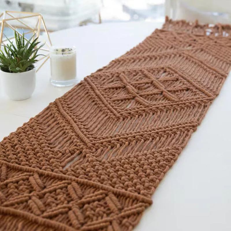 Delpha Macrame Cotton Table Runner media 1