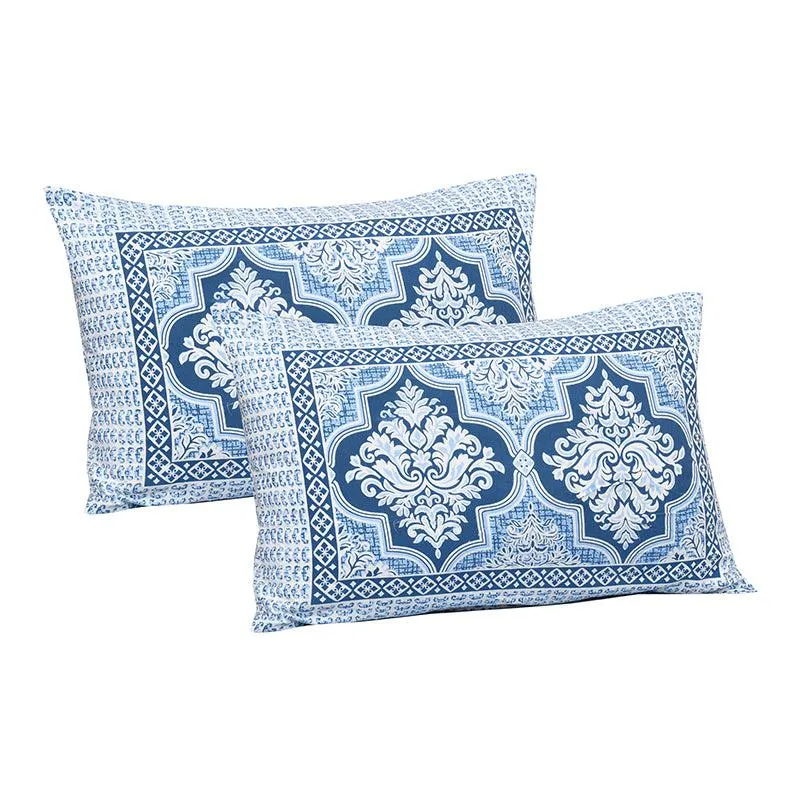 Buddhi Ethnic Cotton Bedsheet (Blue) - 180 TC media 4