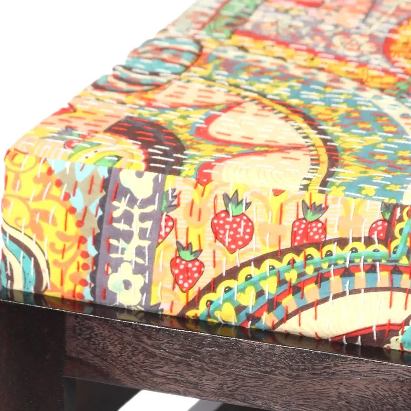 Vexon Sheesham Wooden Bench with Cushions (Multicolor) - Four Piece Set media 7