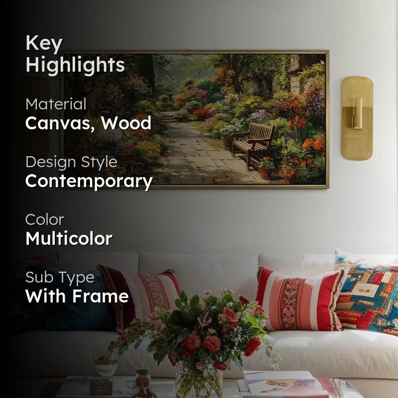 Green Haven Canvas Wall Painting With Frame media 2