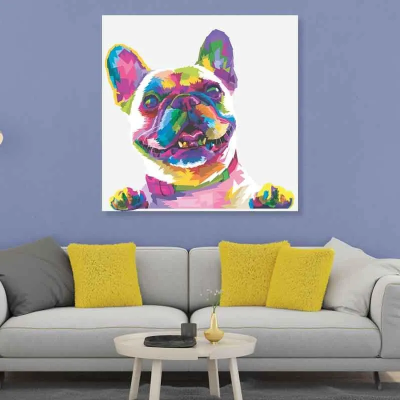 Holi hain Bull Dog Wall Art media 1