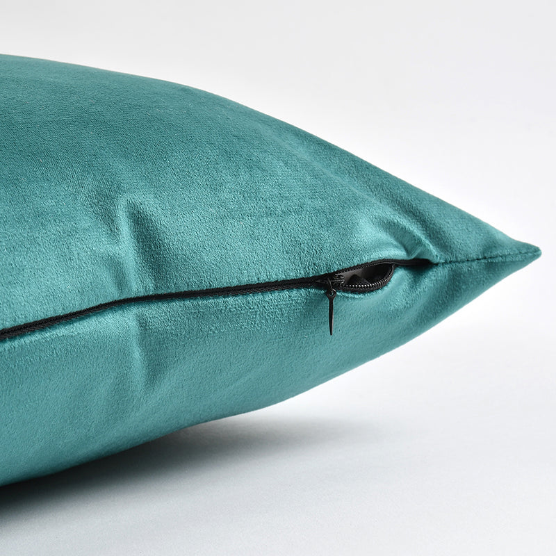 Vintara Velvet Cushion Cover (Turquoise) - Set Of Five media 4