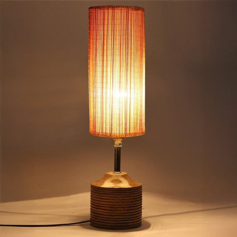Majestic Solid Fabric Table Lamp - Beige,Brown media 5
