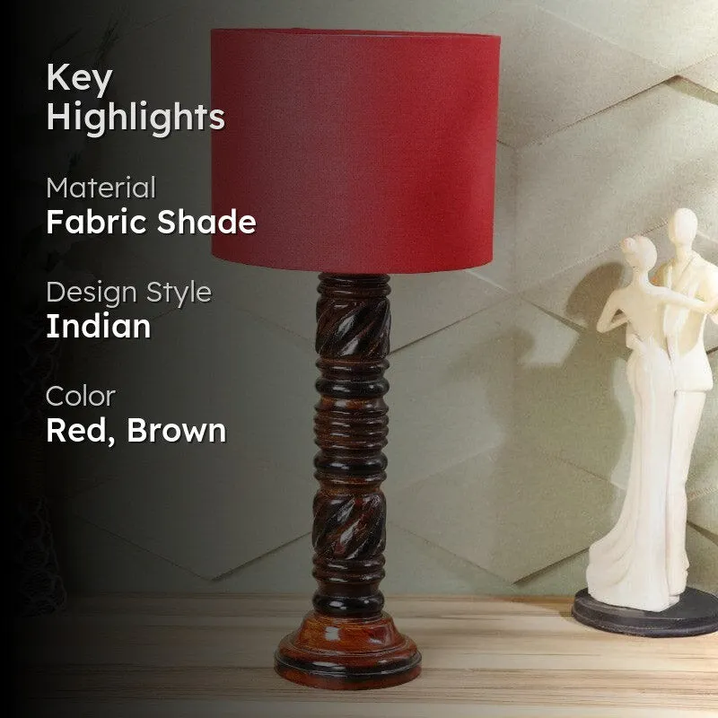 Rosa Jericho Fabric Table Lamp - Red,Brown media 2