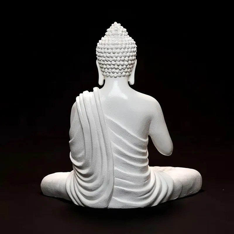 ZenRoot Meditating Buddha Marble Idol - White media 6