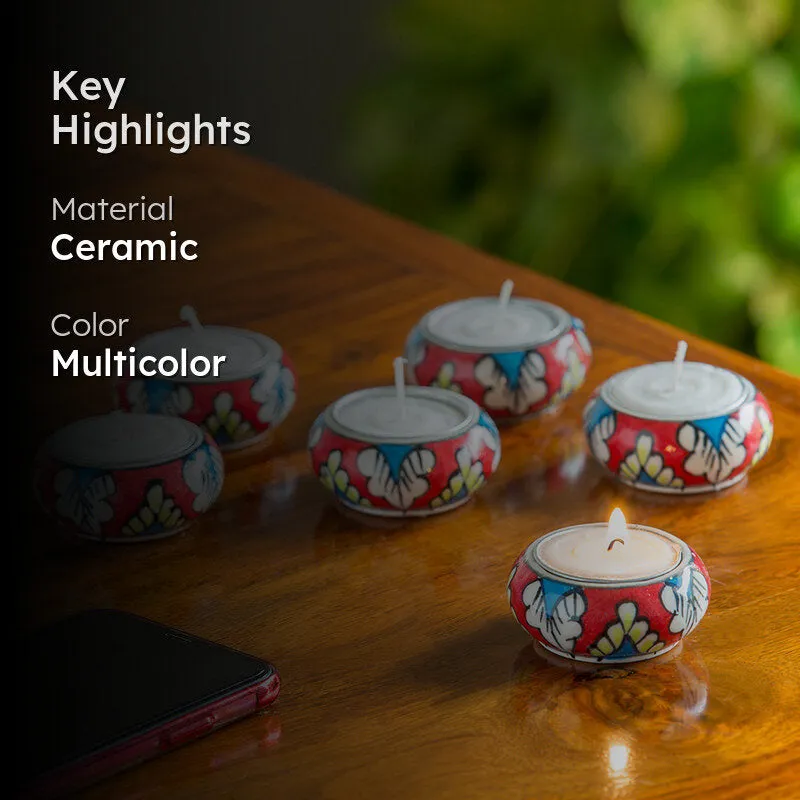 Mughal Shimmer Tealight Candle Holder - Set Of Six media 2