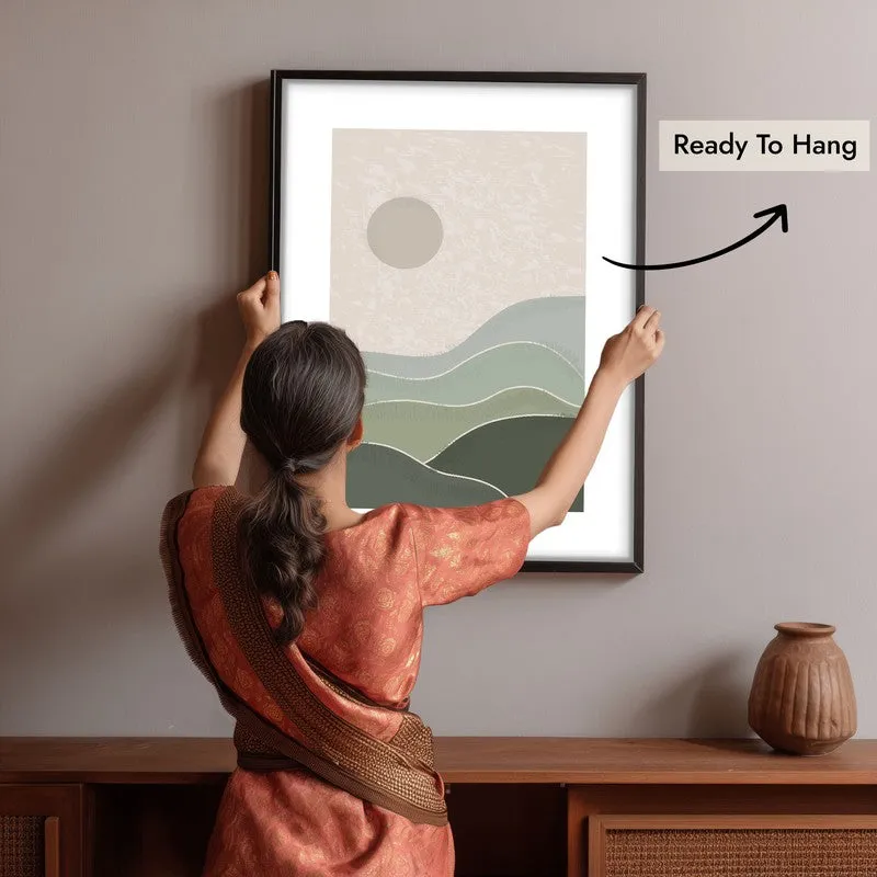 Muted Morning Canvas Wall Painting With Black Frame media 10