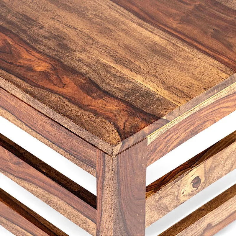 Pervon Sheesham Wooden Center Table - Dark Brown media 6