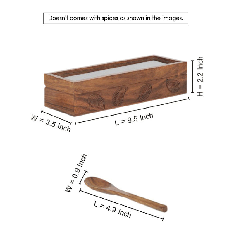 Nuo Sheesham Wood Spice Box media 5