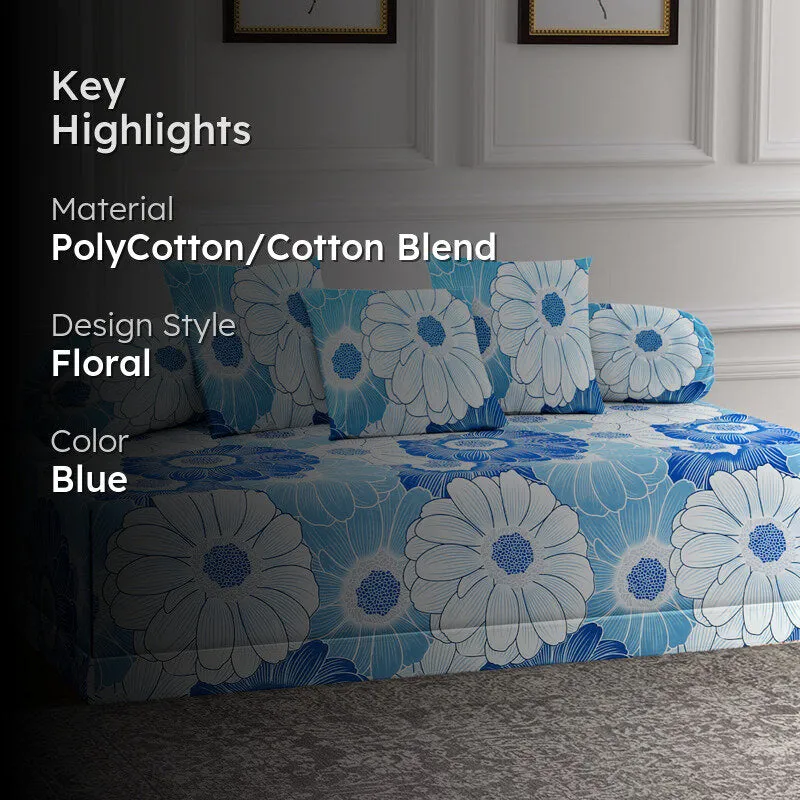 Blooming Blue Diwan Set - Six Piece Set media 2