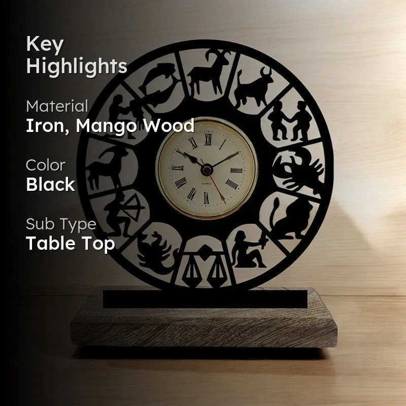 Zodiac Noir Analog Table Clock media 2